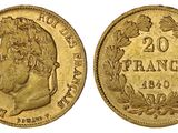 une pièce d'or portant le portrait d'un homme