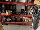 many rolls of black tape on the shelves in the warehouse