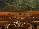 a close up of a painting of a plant in a vase