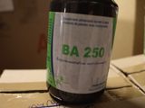 a bottle of b a 250 sitting on top of a box