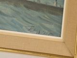 a picture of a painting of a boat in the water