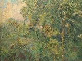 an image of a painting of a man fishing in a river