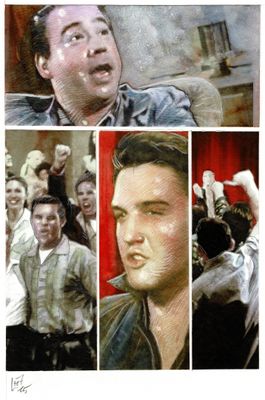 une image représentant un collage de photos d'un homme la bouche ouverte