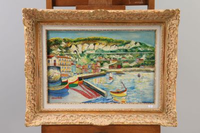 une image d'une peinture de bateaux sur l'eau