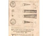 an old book with a drawing of a sun and moon on it