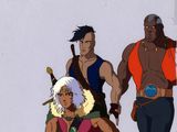 une image représentant un groupe de personnages de dessins animés debout les uns à côté des autres