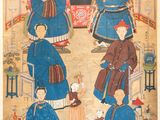 an image of a painting of a group of people sitting around a table