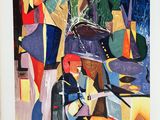 an image of a painting of a man and a woman in a city
