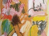 un dessin représentant un homme et une femme jouant d'un instrument de musique