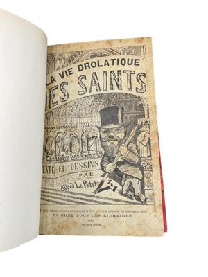 an old book with a picture of a man in a top hat