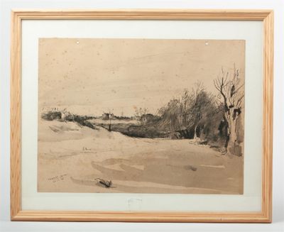 an image of a drawing of a snowy landscape with trees