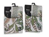 two pairs of white socks with green leaves on them