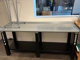a table that has a glass top on it