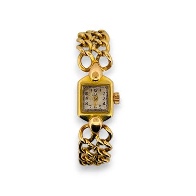Montre bracelet de dame en or jaune (750) à bracelet double …