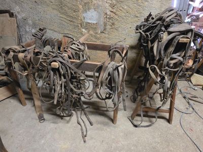 de nombreux types de selles différents posés par terre
