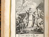 un vieux livre sur lequel figure l'image d'un homme à cheval et d'une femme à cheval