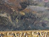 a painting of a man riding a horse in a field