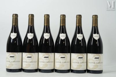 six bouteilles de vin sont alignées sur une table