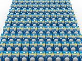 a large pile of light bulbs sitting on top of each other