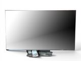un téléviseur à écran plat posé sur un meuble TV