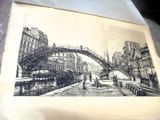 une image représentant un dessin d'un pont enjambant une rivière