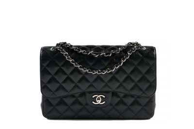 chanel black quilted lambskin flap bag