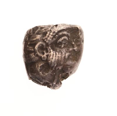 gros plan d'une pièce de monnaie sur une surface blanche