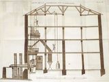 a drawing of a machine that is on display