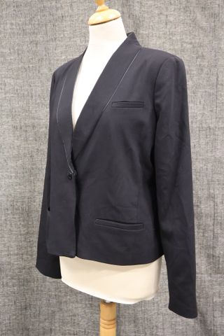MARC BY MARC JACOBS – Blazer en laine noir de soirée et passepoil...