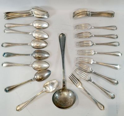 a lot of silver spoons and forks arranged in a circle