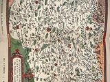 an old map of a country with a lot of trees on it