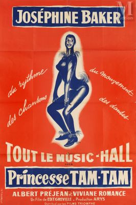 tout le music hall princesse tam tam - 11 x 17 movie poster - french style a