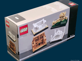 une boîte sur laquelle figure une maquette Lego d'un bâtiment