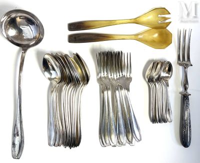 Ménagère en métal argenté Orfèvrerie Argenta. Modèle Art Déc…