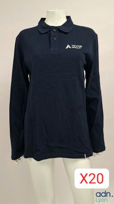 long sleeved polo shirt with embroidered logo on the chest