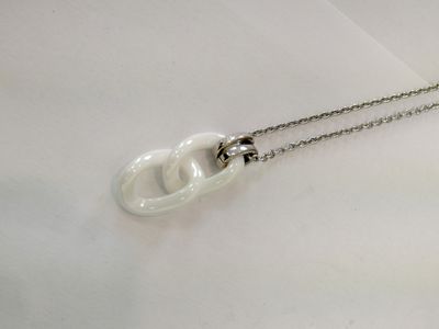CERRUTI Collier en acier et céramique