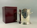 refroidisseur à vin plaqué argent avec coffret en bois et boîte
