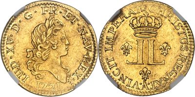une pièce d'or surmontée d'une couronne