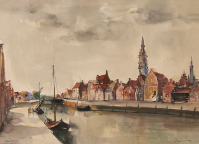 Marcel CRAMOYSAN (1915-2007) Canal en Hollande à Monnickenda…