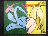 un tableau représentant une femme allongée sur le ventre