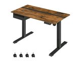 un bureau d'ordinateur à roulettes avec un plateau en bois