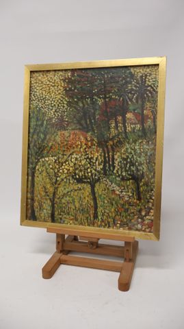 Gérard ALBOUY (1912-1985) dit OUY « Paysage exotique ». Huile sur...