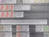 a picture of a display of stamps on a table