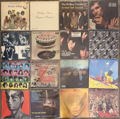 an image of a bunch of records on a wall