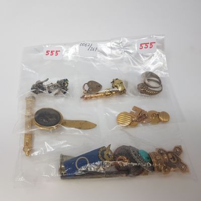 a bag of assorted items sitting on a table