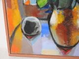 a painting of two vases with flowers in them