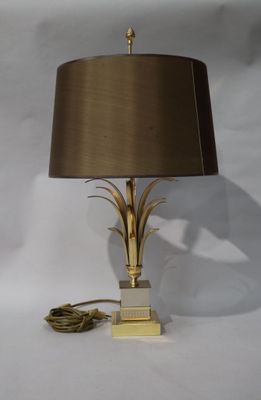 brass palm tree table lamp with shade and cord
