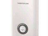 a close up of a white water heater on a white background