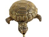 brass figurine of a turtle on a white background