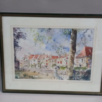 Colin HARRISON (1939-2017) Vue de SAUVETERRE en Juin 2000